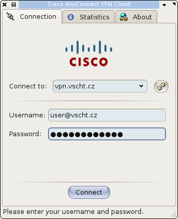VPN Client Cisco AnyConnect - Linux - Login