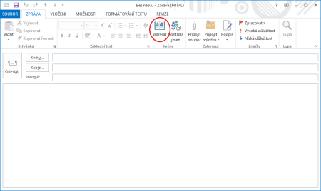 Adresář e-mailových adres - Microsoft Outlook